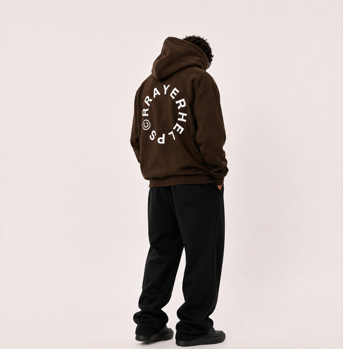 PRAYER HELPS HOODIE [BROWN]