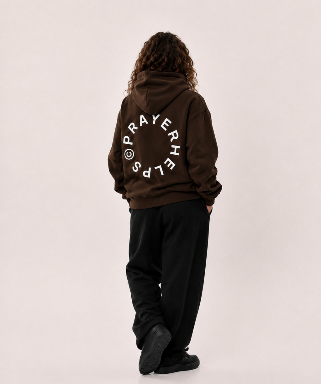 PRAYER HELPS HOODIE [BROWN]