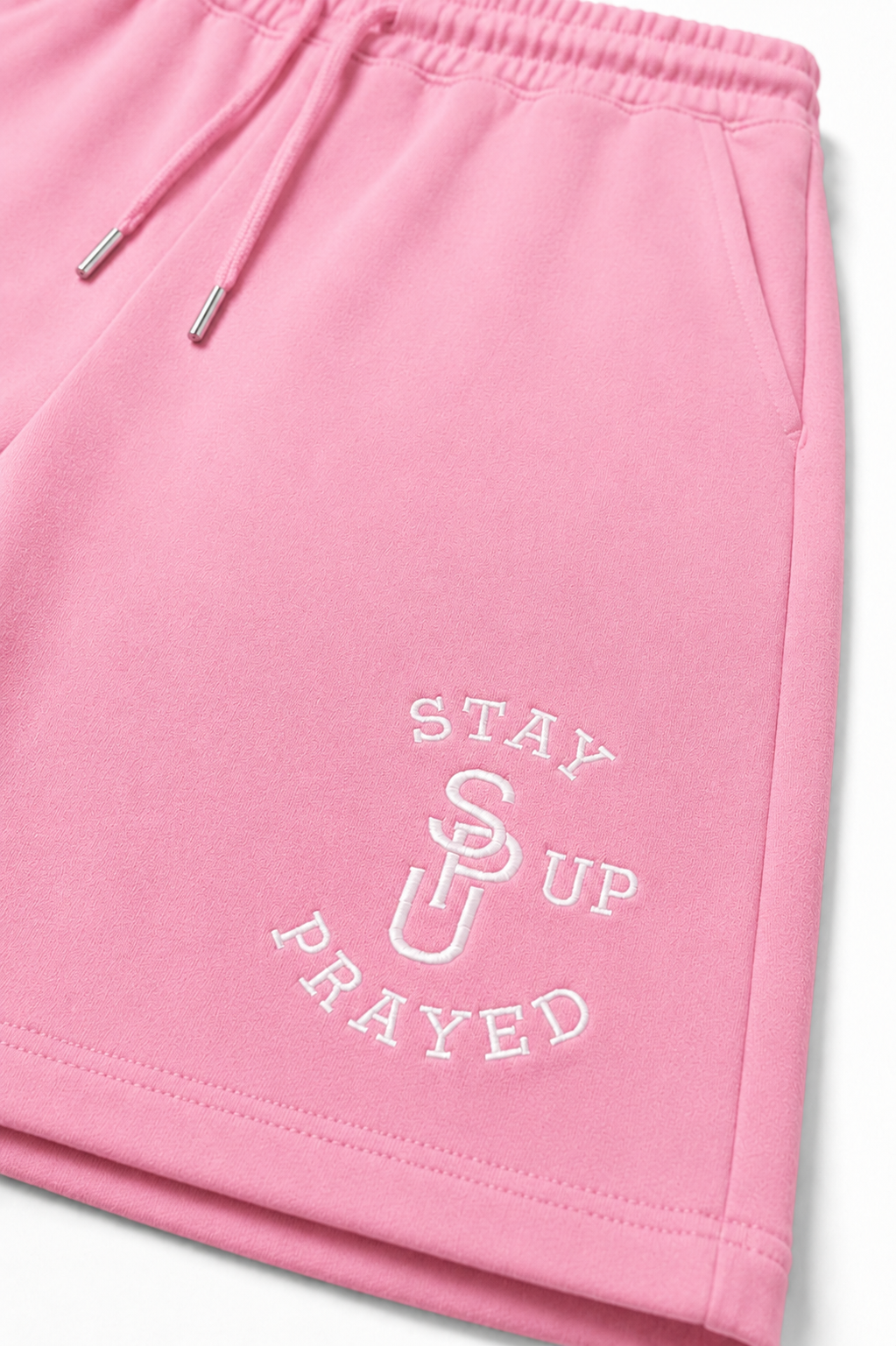 STAY PRAYED UP SHORTS [PINK]