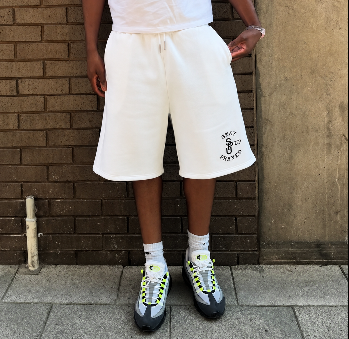 STAY PRAYED UP SHORTS [WHITE]