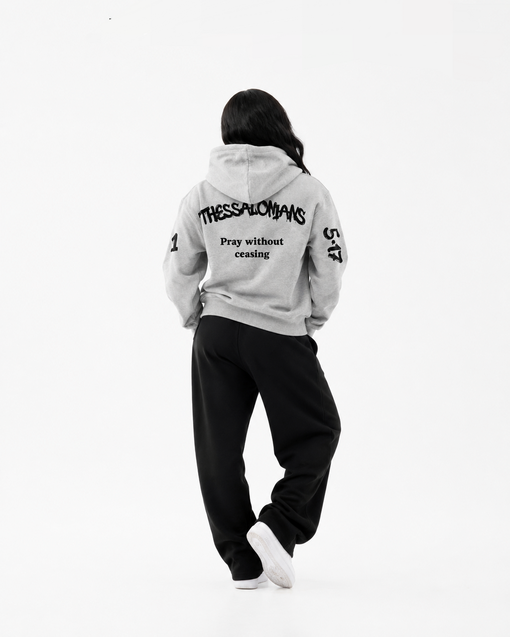 PRAY WITHOUT CEASING HOODIE [GREY]