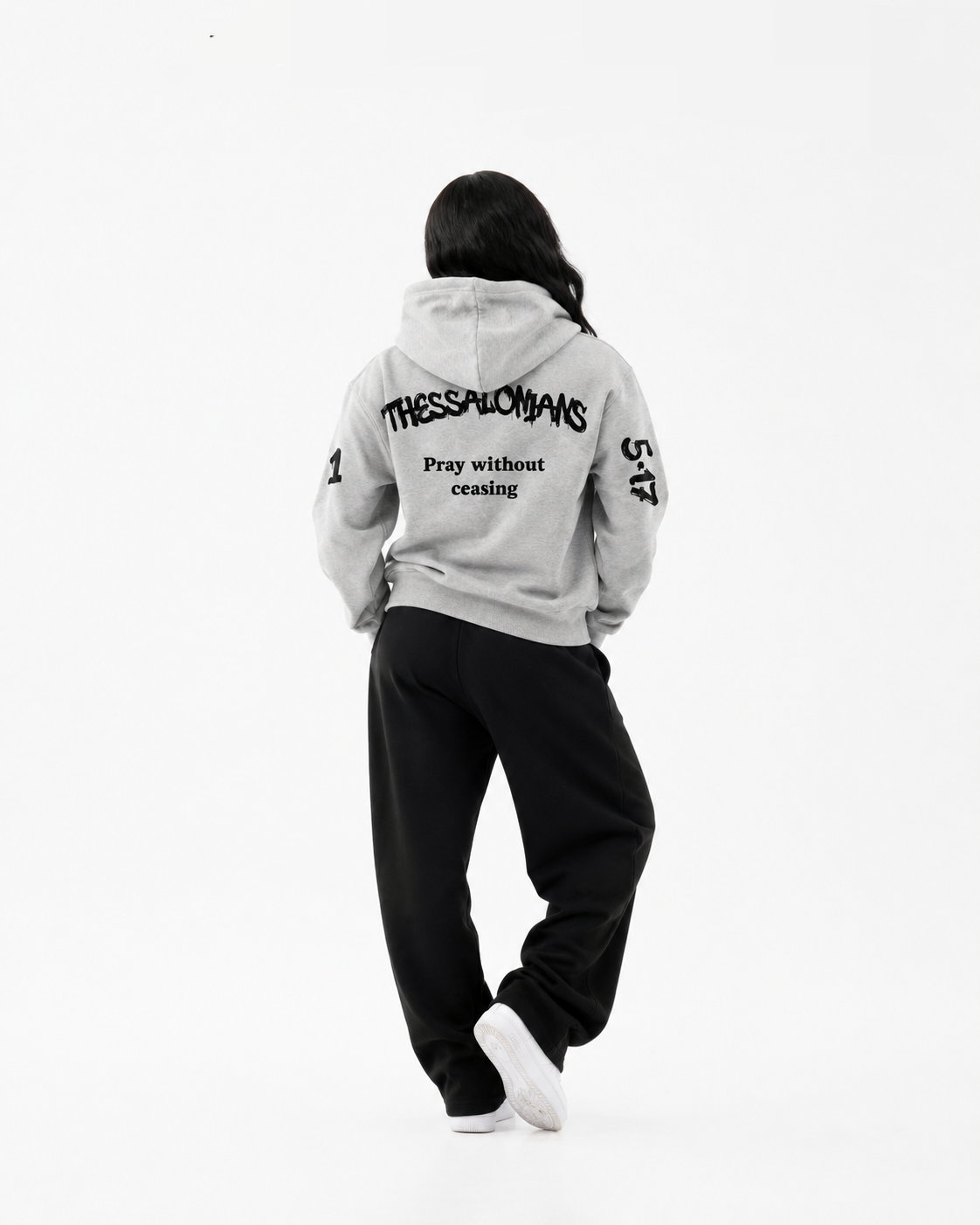 PRAY WITHOUT CEASING HOODIE [GREY]