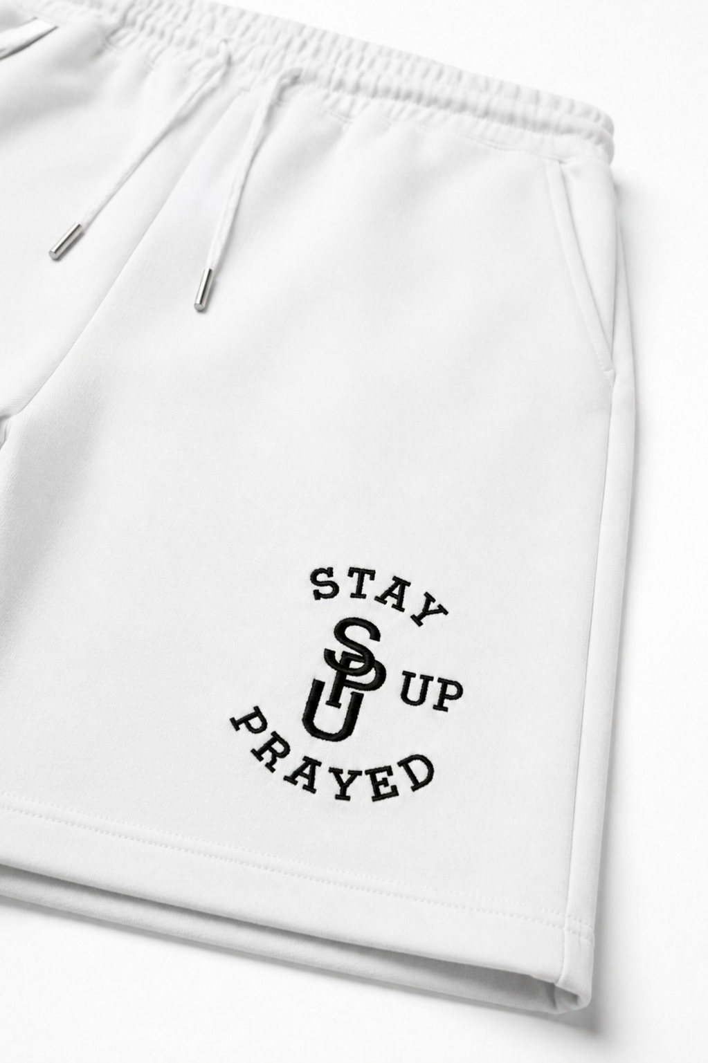 STAY PRAYED UP SHORTS [WHITE]